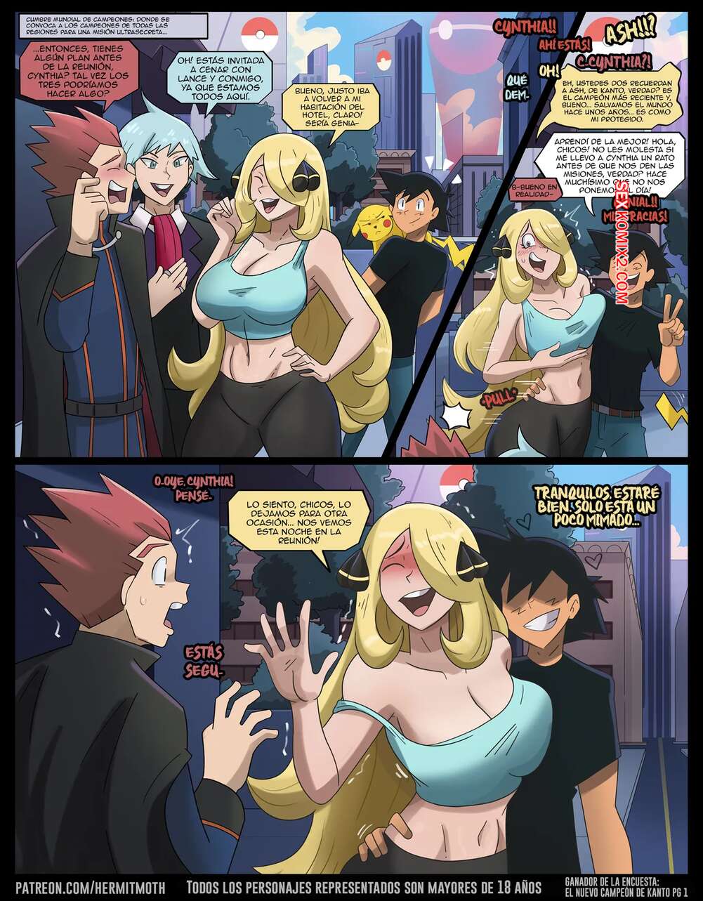 Comic porno El nuevo campeon de Kanto. Hermit Moth.