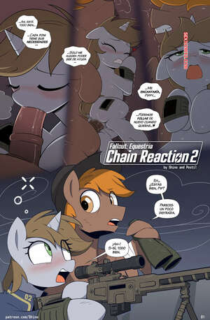 Comic porno Fallout EQUESTRIA. Chain Reaction. Parte 2. Shino