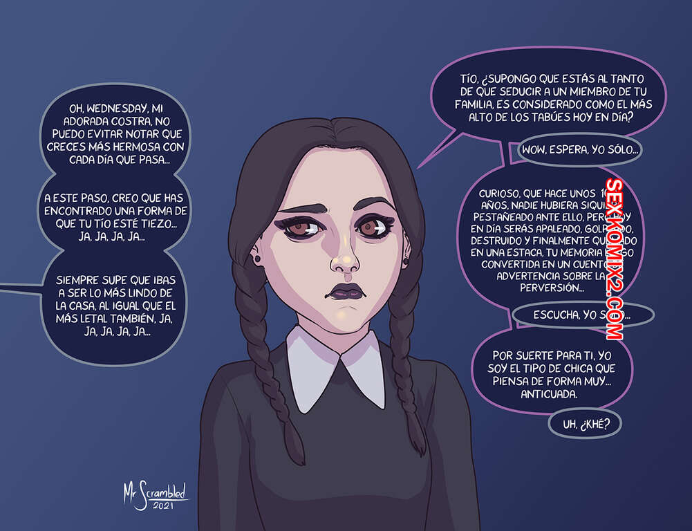 Comic porno Happy HALLOWEEN with Wednesday. Mr Scrambled.