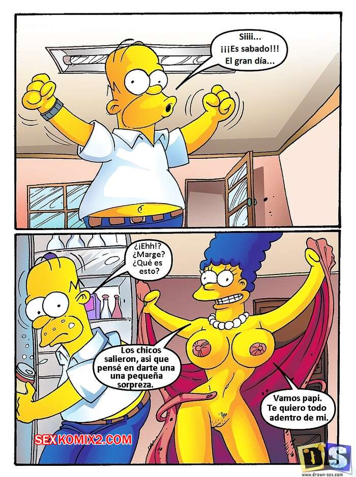 Comic porno La SORPRESA de MARGE. Drawnsex.