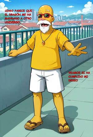 Comic porno Roshi en el multiverso. ElinkaZ.