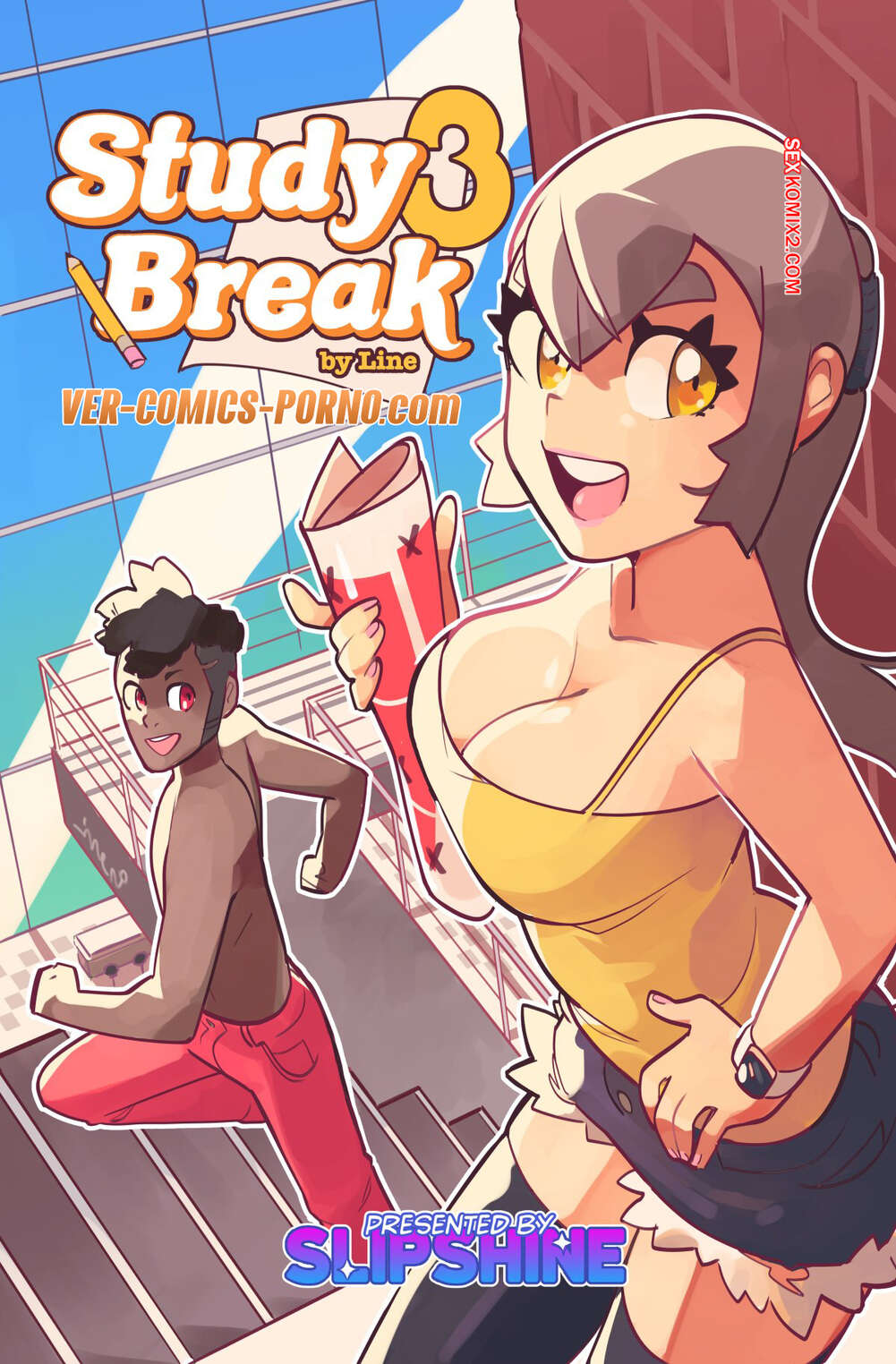 Comic porno STUDY Break. Parte 3. SlipShine