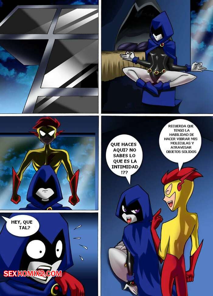 Comic porno TEEN TITANS. Raven vs Flash. Palcomix.