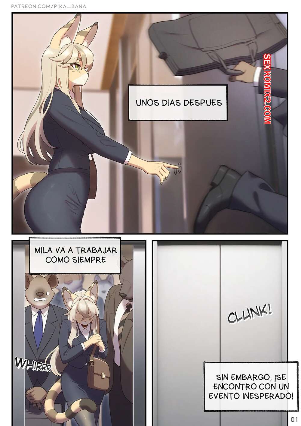 Comic porno The SEXRET Elevator. Strong Bana.