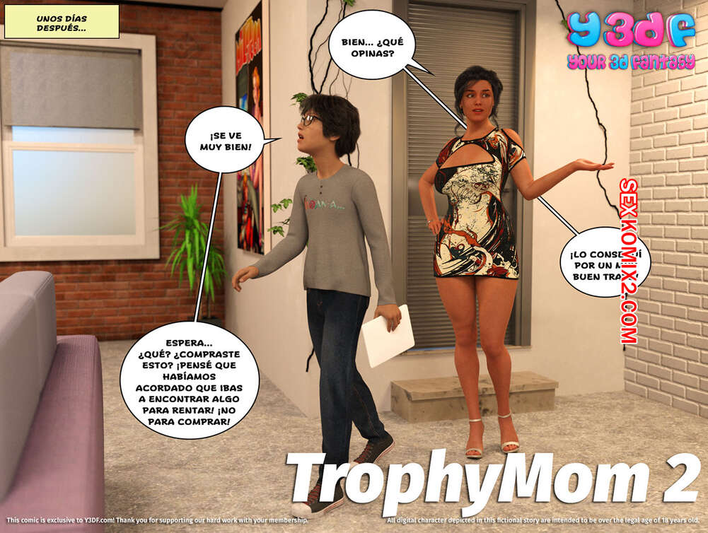 Comic porno TROPHYMOM. Parte 2. Y3DF.