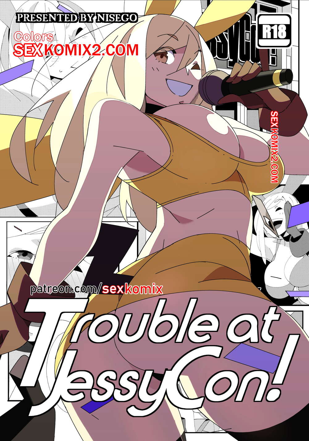 Comic porno Trouble at Jessycon. Pokemon. Сolored. Nisego